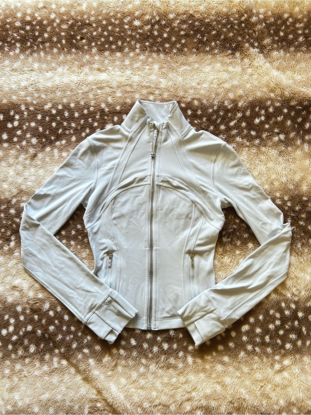 Lululemon Nulu Define Cropped Jacket Starched Blue/Mirror Silver size 4